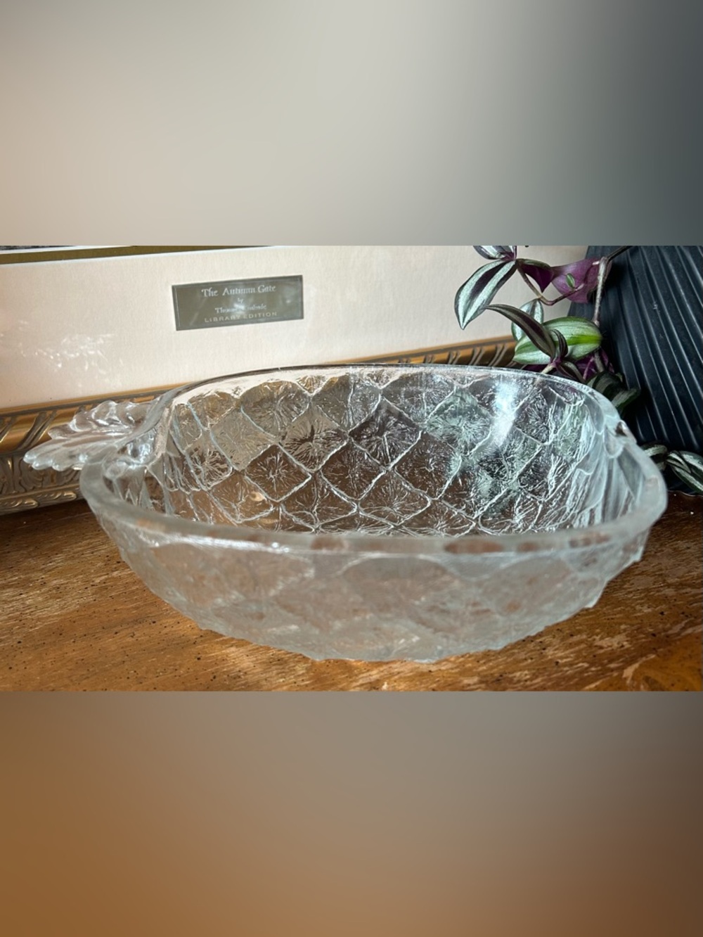 Vintage Pressed Glass Pineapple Dish
